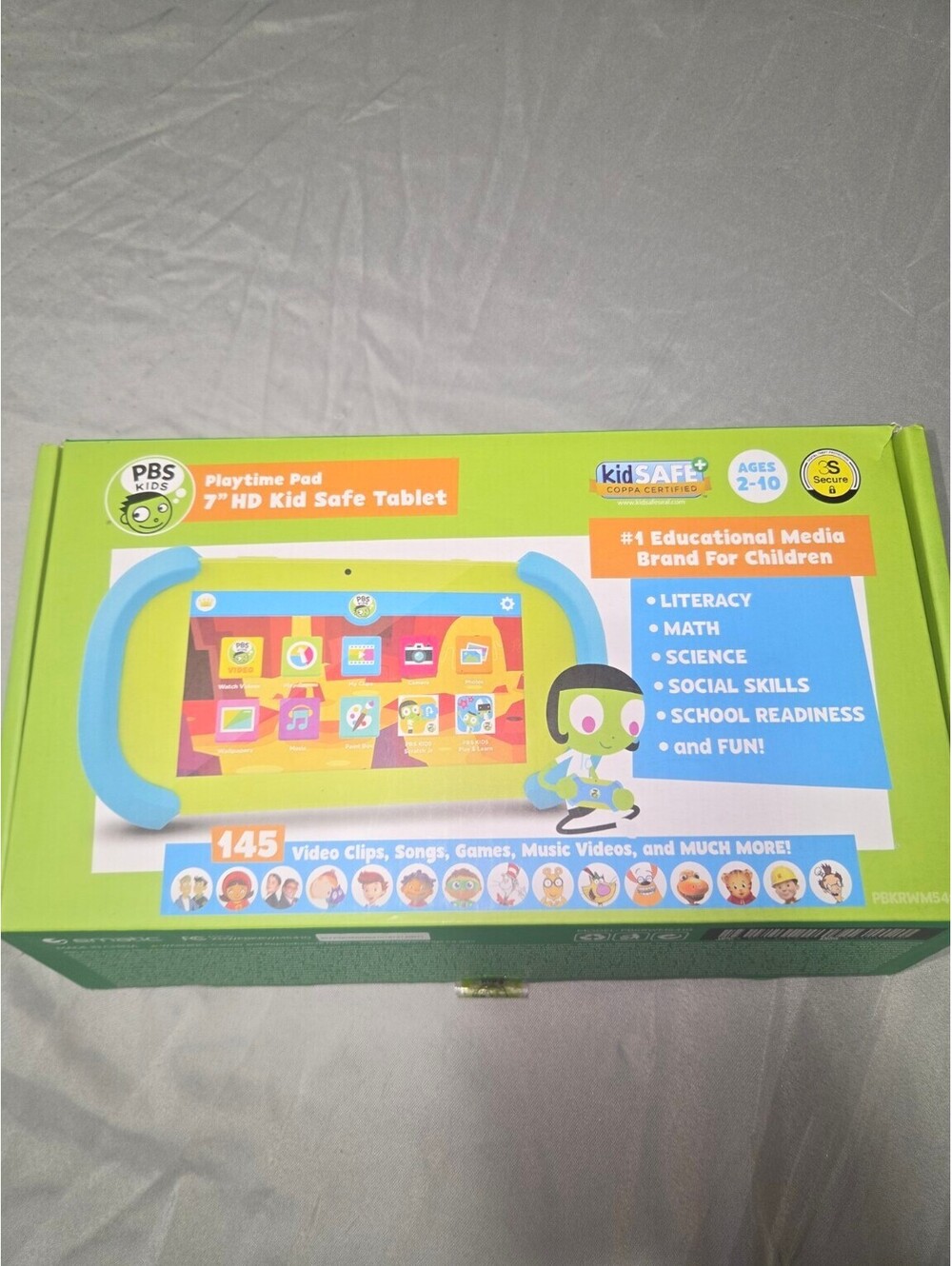 PBS Kids Playtime Pad 7" HD Kid Safe Tablet PBKRWM5410 w/ Headphones & Box